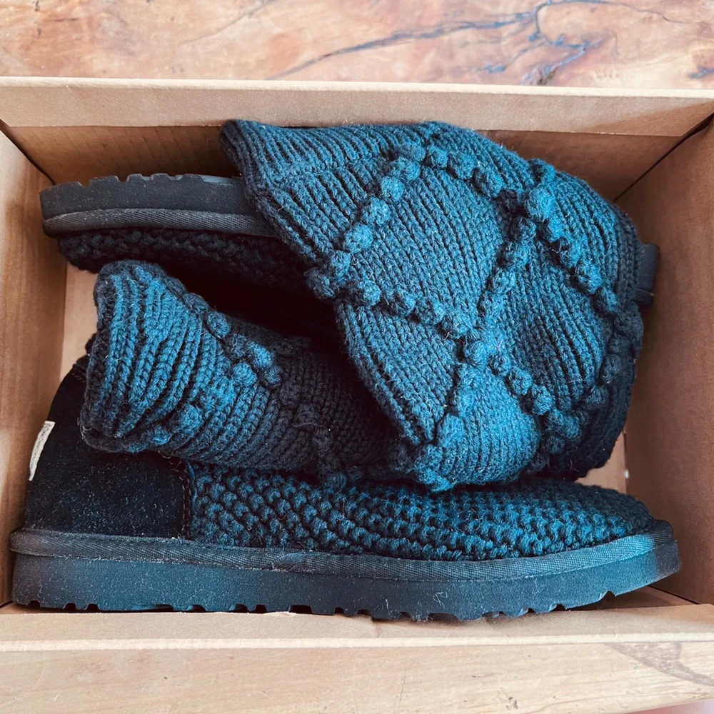UGG Australia Classic Argyle Knit Boot Size8 USA 6.5 UK 39 EU - Picture 2 of 11